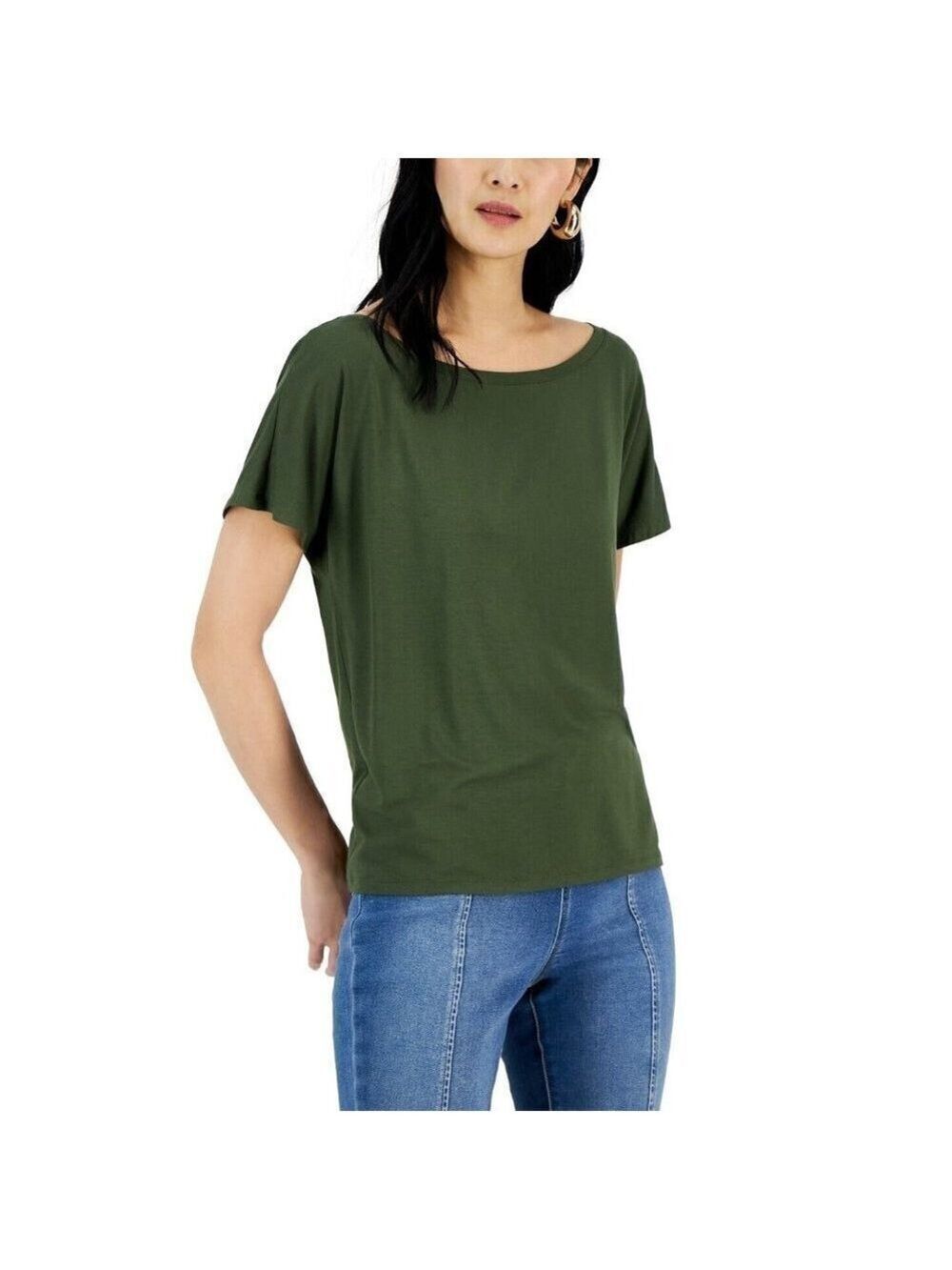 I.N.C. INTERNATIONAL CONCEPTS Women's Dolman-Sleeve Top in Costa Green S…